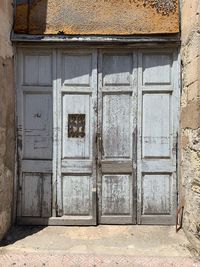 Closed door of old building