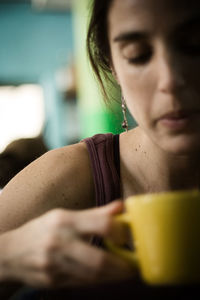 Close-up portrait of young woman