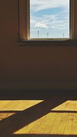 Sunlight falling on hardwood floor