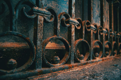 Close-up of rusty chain