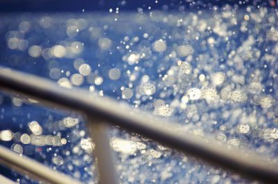 Close-up of water drops on white background
