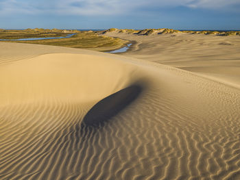 Rippled sand on sand dunes