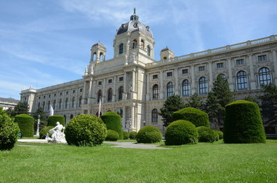 View of historical building in garden