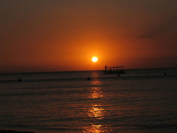 Scenic view of sea during sunset