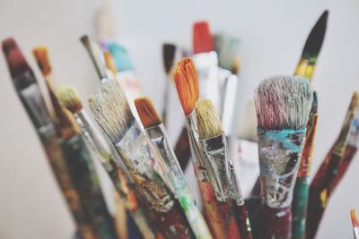 Close-up of paintbrushes