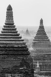 Stupas of building against clear sky