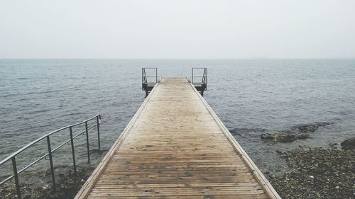 Pier by sea against sky