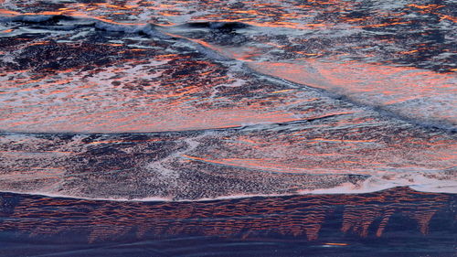 Aerial view of landscape during sunset