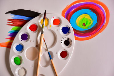 High angle view of toys on table