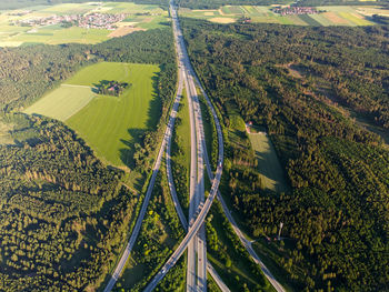 High angle view of agricultural field