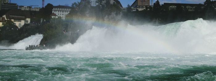 View of waterfall in city