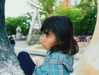 Portrait of girl looking at camera