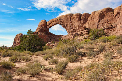 Rock formations against sky