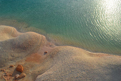 Close-up of beach against sky