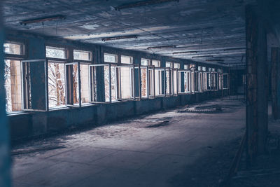 Interior of old abandoned built structure