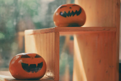 Close-up of pumpkin against red background