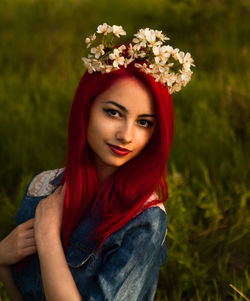 Portrait of young woman