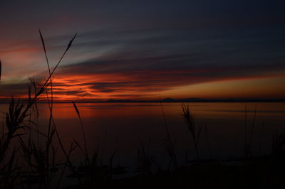 Scenic view of dramatic sky during sunset