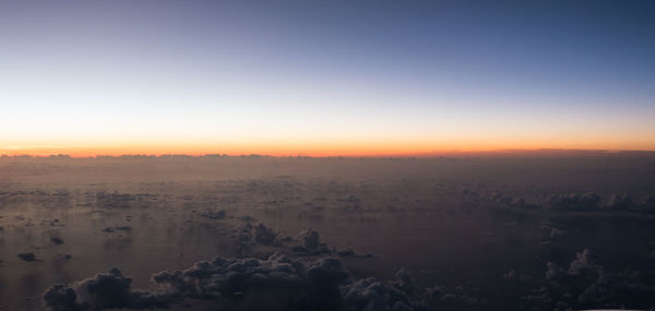 Aerial view of landscape against clear sky