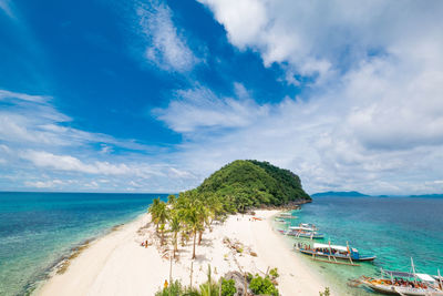 Scenic view of beach against sky