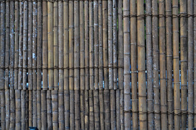 Full frame shot of bamboo fence