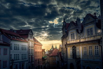 Low angle view of buildings in city