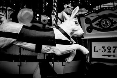 Close-up of statue against wall