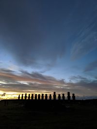 Silhouette of people against sky during sunset