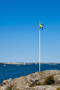 Swedish flag at the bohuslandska archipelago