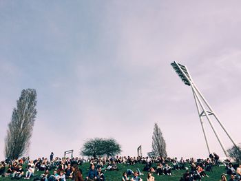 High angle view of people in amusement park