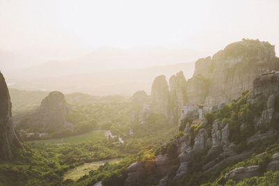 Scenic view of mountains against clear sky