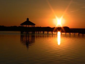 Scenic view of sea at sunset