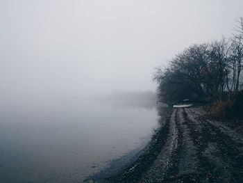 Scenic view of foggy weather