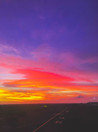 Road against sky during sunset