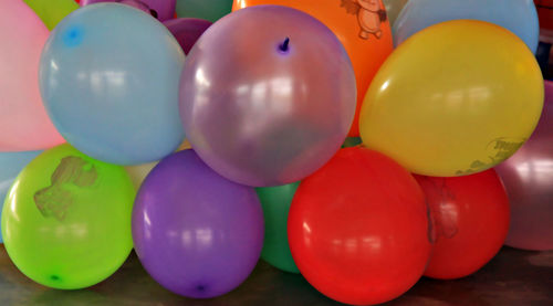 Close-up of multi colored balloons