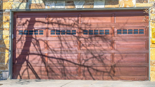 Closed door of building