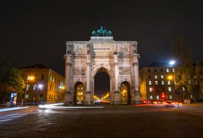 Illuminated city at night