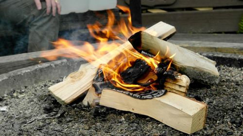 Close-up of fire on land 