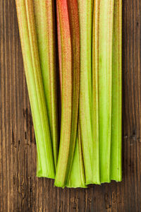 High angle view of vegetables on table