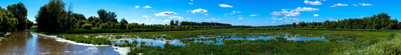 Panoramic view of lake against sky