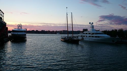 Boats in harbor