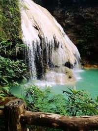 Scenic view of waterfall