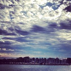 River against cloudy sky