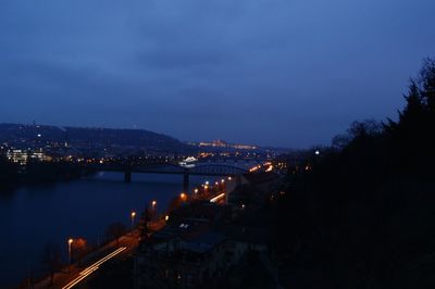 Illuminated city at night