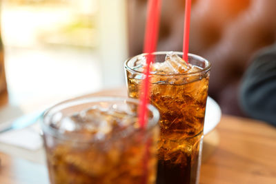 Close-up of drink on table