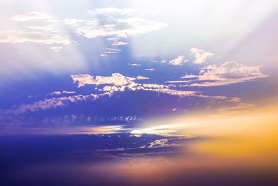 Low angle view of sky at sunset