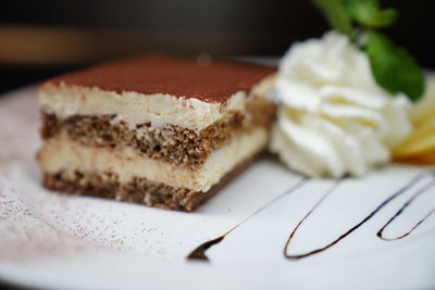 Close-up of cake in plate