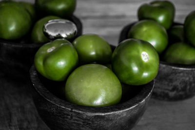 High angle view of fruits on table