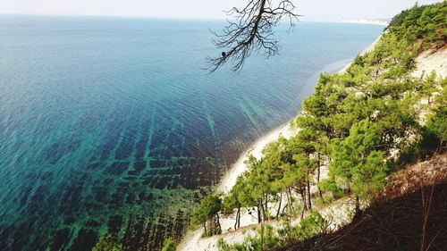 High angle view of beach against sky