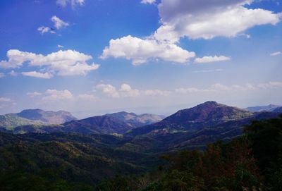 Scenic view of mountains against sky